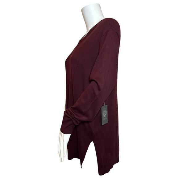 #T28 Vince Camuto Wine Cut Out Neck Sweater SZ M $88 - Picture 4 of 10